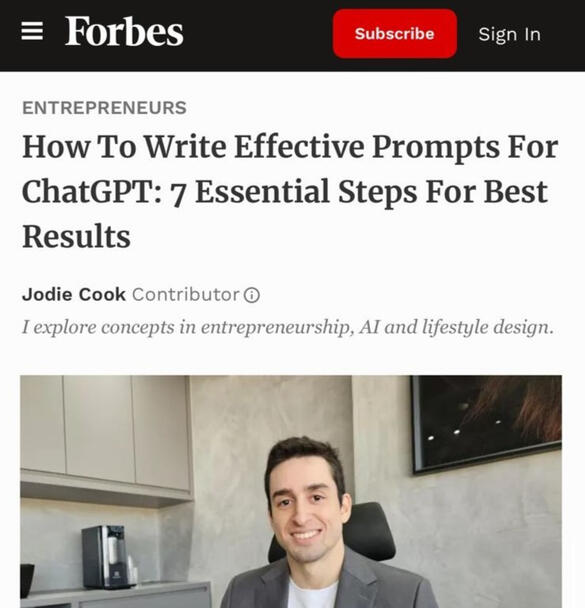 One of My Prompting Guides Featured On Forbes